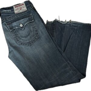 True Religion Men's Dark Blue Billy Bootcut Jeans 38 x 33